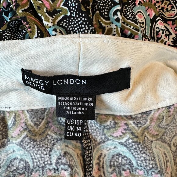 Maggy London Petite Multicolor Paisley Sleeveless Dress Size 10P - Picture 5 of 9